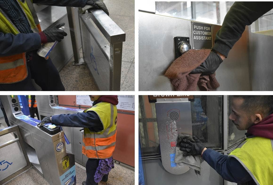 De acuerdo a la CTA, por el momento no han recibido la recomendación de hacer cambios en sus labores de limpieza. Por ahora, diariamente cumplen con dichas tareas que también abarcan puertas, asientos, pasamanos, torniquetes y maquinas expendedoras de las tarjetas Ventra.