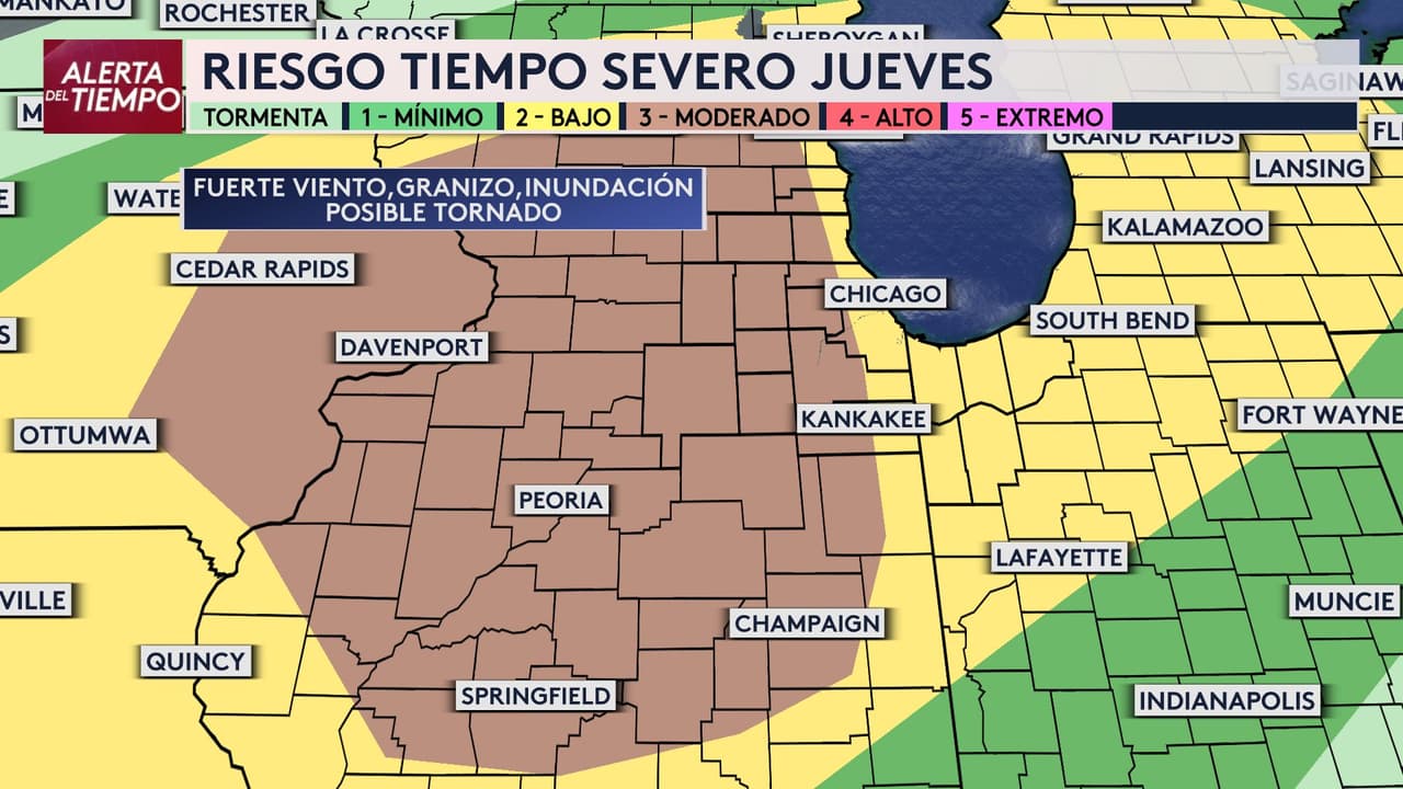 Tormentas severas este jueves: riesgo de tornados, inundaciones y vientos de hasta 50 mph