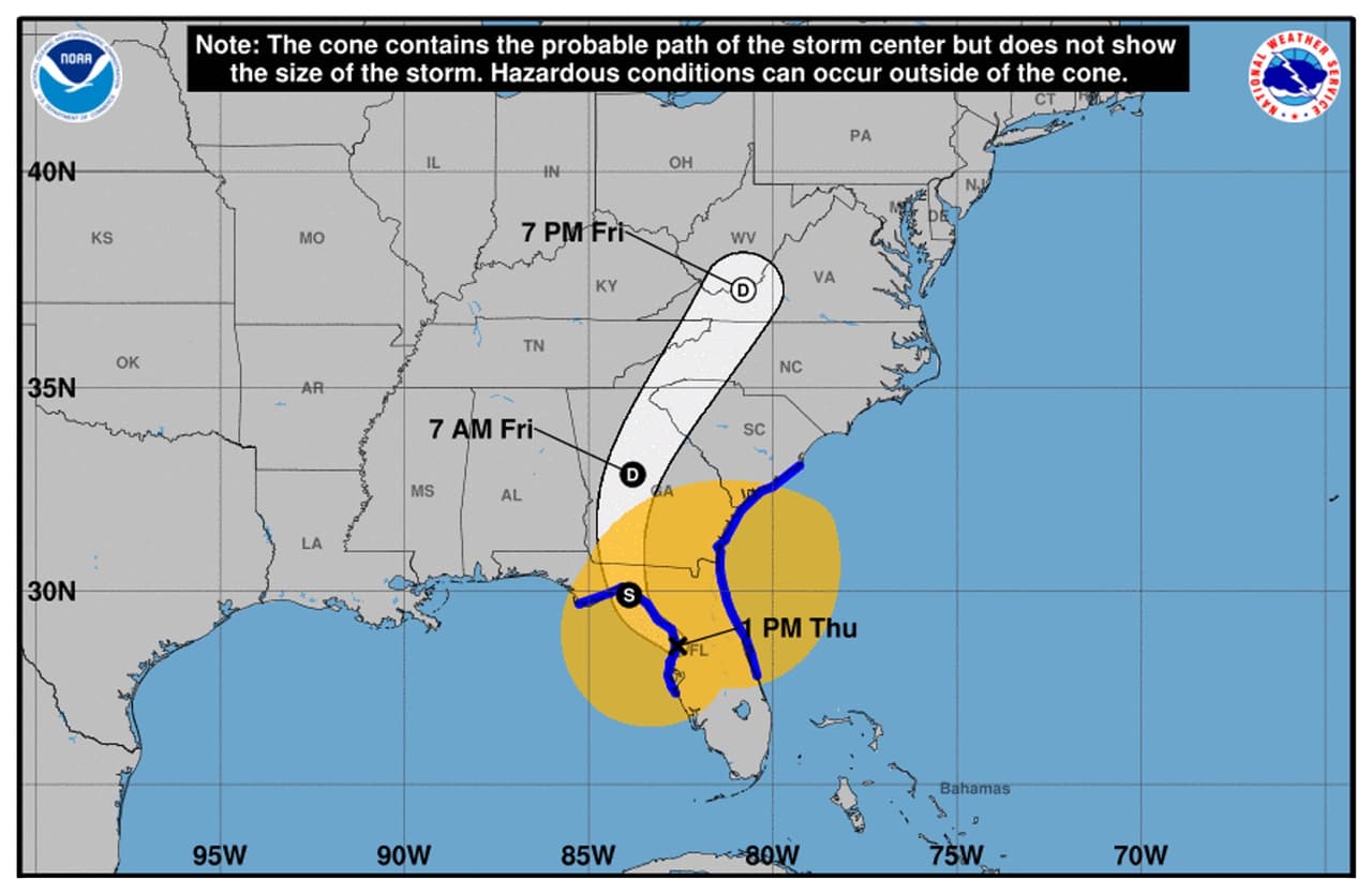 Nicole traerá vientos fuertes a Georgia hasta la tarde de este viernes