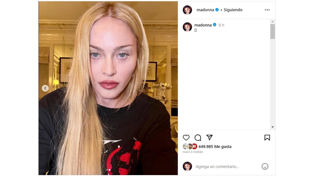 Madonna subió esta 'selfie' a sus redes sociales.