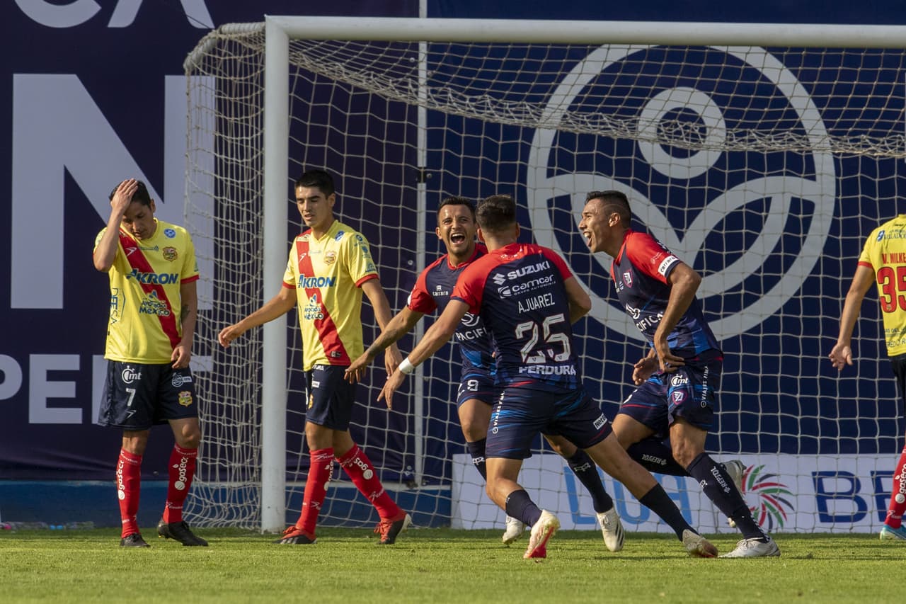 Sergio Ceballos celebrates his goal of Tepatitlan during the game Tepatitlan FC vs Atletico Morelia, corresponding to the Final first leg match of the Torneo 2021 Guard1anes of the Liga de Expansion MX, at Gregorio Tepa Gomez Stadium, on May 12, 2021.
<br>
<br> Sergio Ceballos celebra su gol 1-0 de Tepatitlan durante el partido Tepatitlan FC vs Atletico Morelia, correspondiente a la Final partido de Ida del Torneo Guard1anes 2021 de la Liga de Expansion MX, en el Estadio Gregorio Tepa Gomez, el 12 de Mayo de 2021.