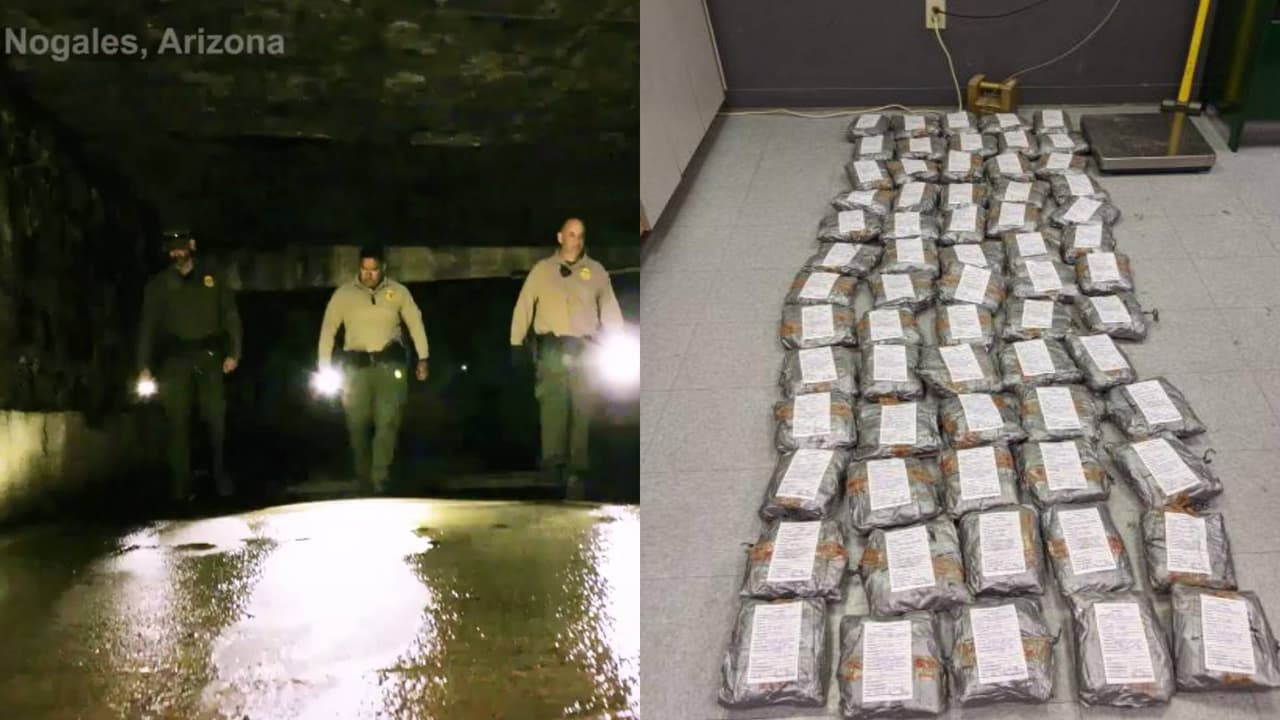 Incautan paquetes de metanfetamina por un canal de drenaje en Nogales