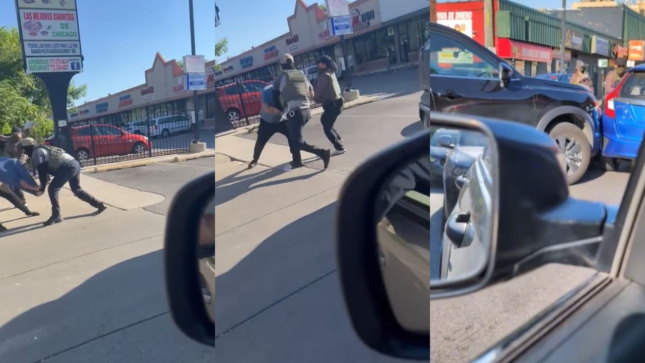 Operativo migratorio de agentes federales termina con un vehículo chocado