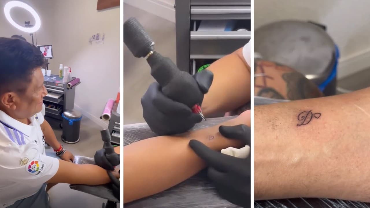 Juan Osorio se tatuó a sus 65 años la inicial de su novia Daniela, de 27.