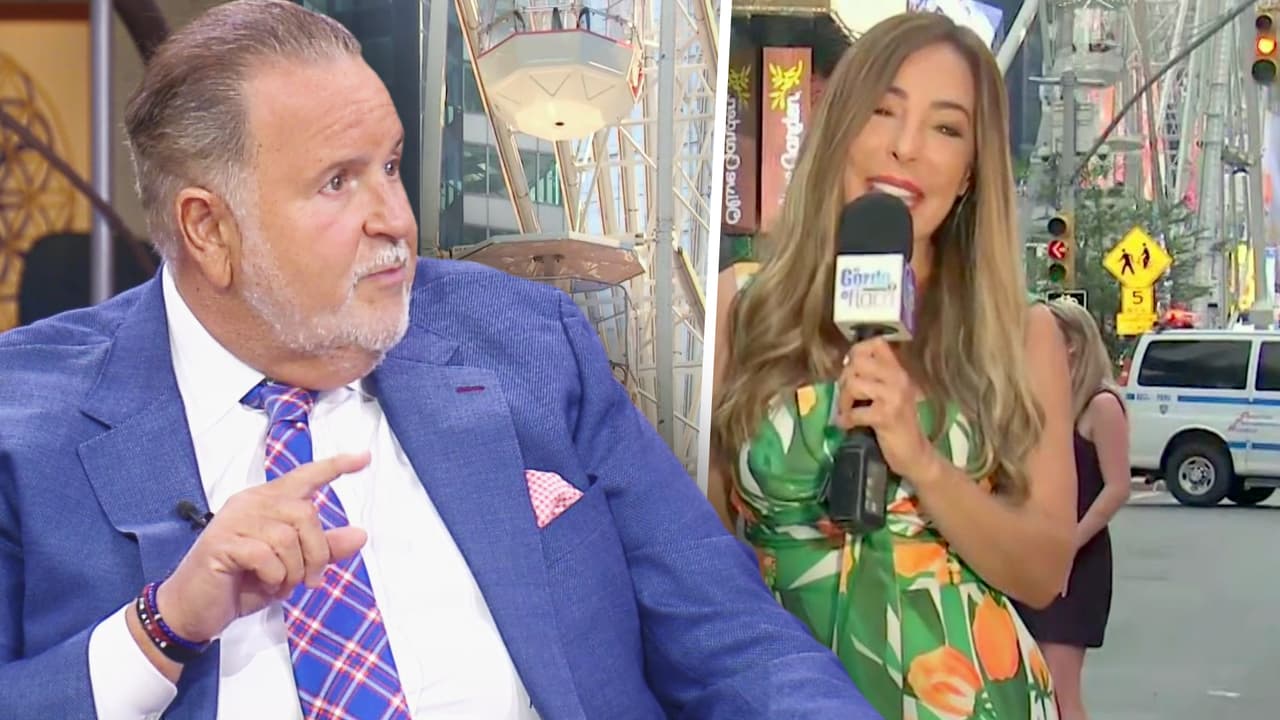 Gelena Solano acepta el reto de Raúl y se sube a la rueda de la fortuna de Times Square