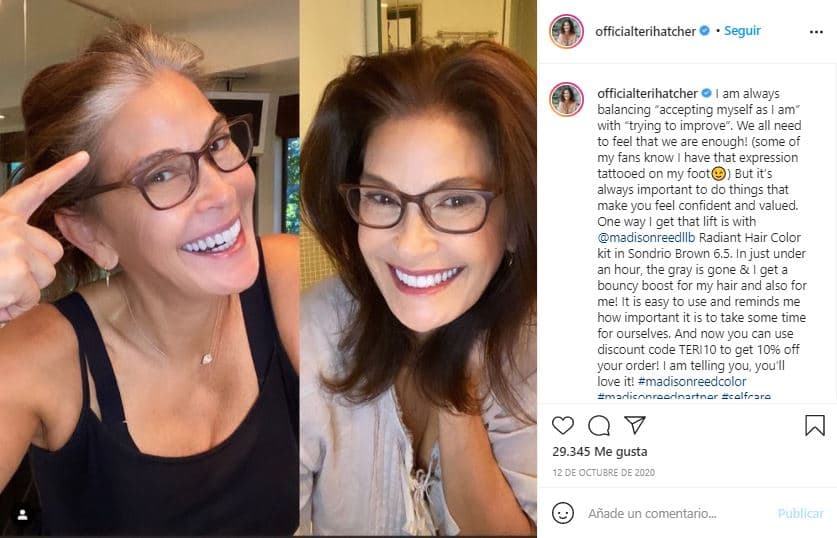 En otra publicación de Instagram, la actriz mostró una fotografía comparativa de cómo se veía antes y después: "Siempre es importante hacer cosas que te hagan sentir seguro y valorado", escribió.