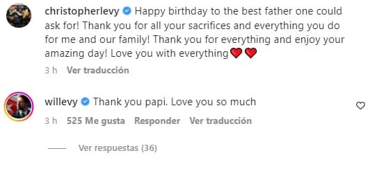 ¡Feliz cumpleaños al mejor padre que uno podría pedir! ¡Gracias por todos tus sacrificios y todo lo que haces por mí y nuestra familia! ¡Gracias por todo y disfruta de tu increíble día! Te amo con todo”, fueron las palabras que le dedicó su hijo mayor.