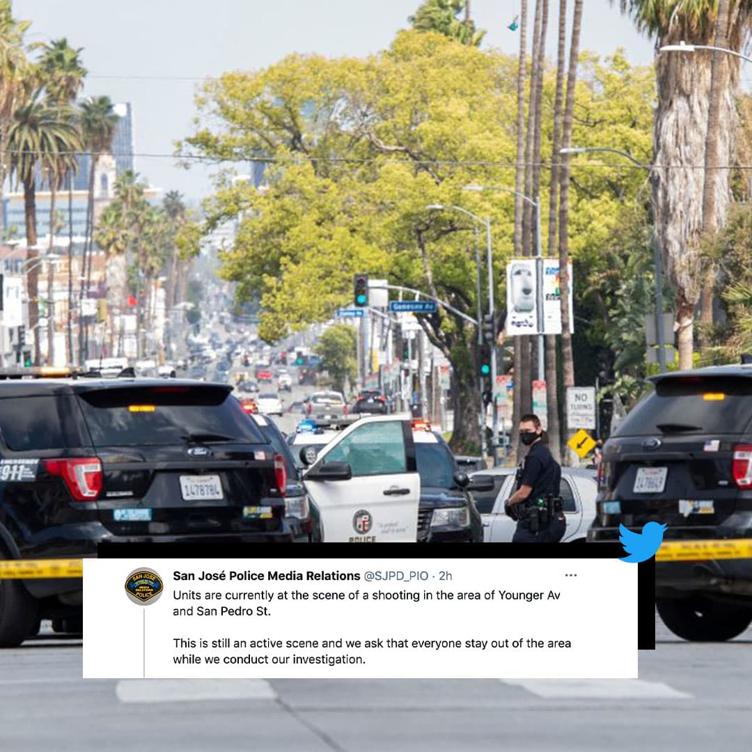 “En este momento hay unidades en la escena de un tiroteo en el área de Younger Av. y San Pedro St. Todavía se trata de una escena en acción y les pedimos a todos permanecer fuera del área mientras adelantamos nuestra investigación”, publicó en twitter el Departamento de Relaciones con Medios de San José.