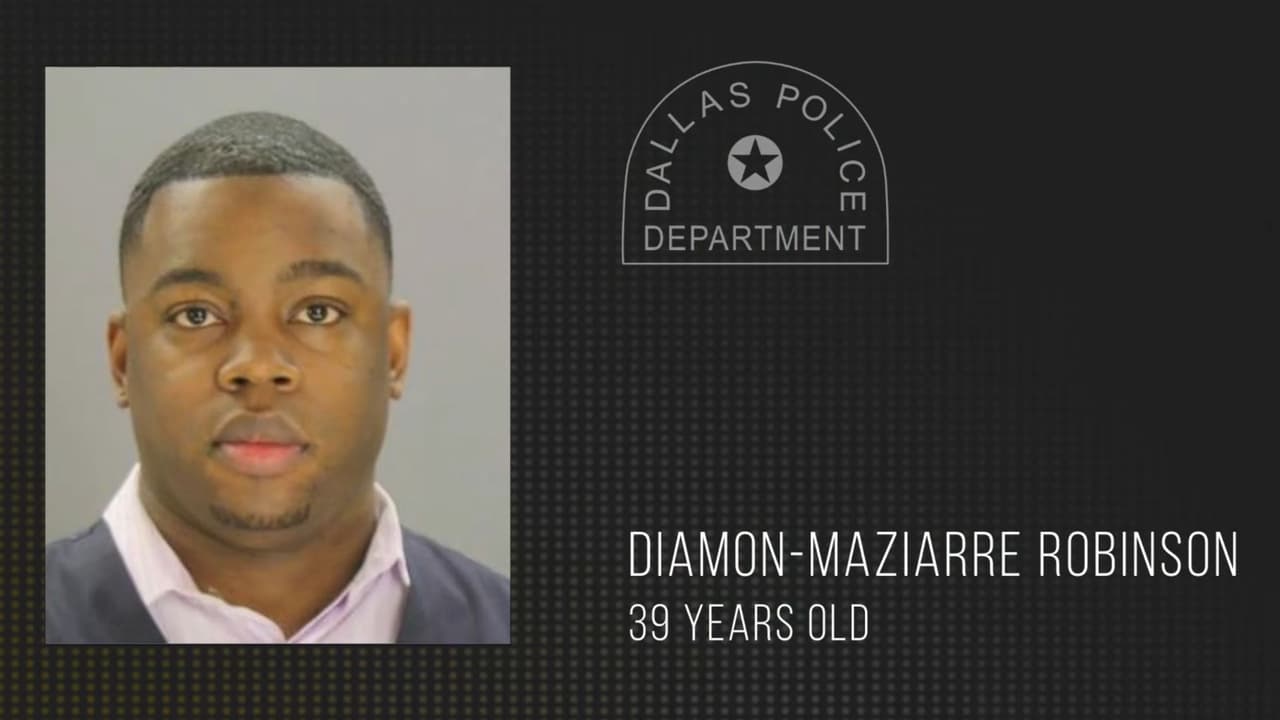 Ficha policial de Diamon Maziarre Robinson, compartida con N+ Univision 23 por el Departamento de Policía de Dallas.