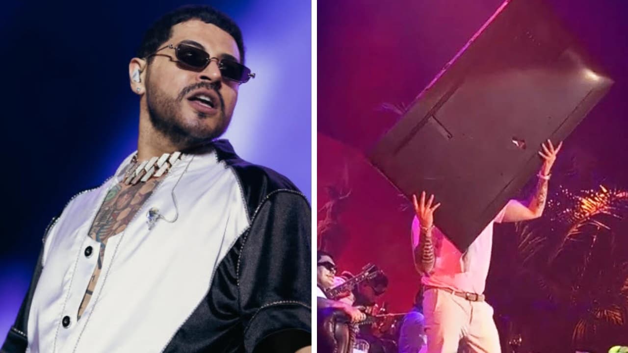 Eduin Caz rompe pantalla durante concierto: las imágenes