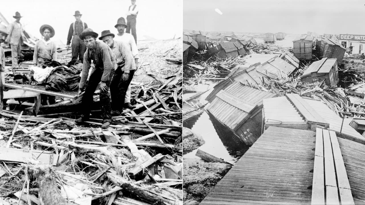 <b>Puesto 1: huracán de Galveston. Categoría 4. Septiembre de 1900. Entre 6,000 y 12,000 fallecidos.</b> Es el desastre natural que mayor número de muertos ha dejado en EEUU
<b>. </b>Sus vientos, calculados en más de 145 millas por hora, devastaron la pequeña isla al sur de Texas.
