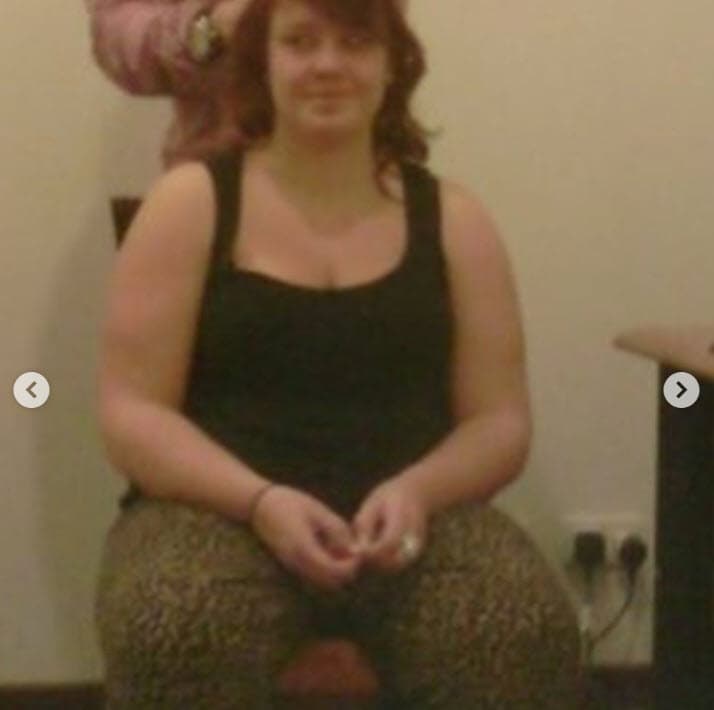 Atkin dijo que el día en que su prometido la cortó, pensó que el "mundo había terminado". "
<b>Lloré durante semanas</b> y usé la comida como consuelo. Pero terminó siendo lo mejor que me ha pasado".
<br>