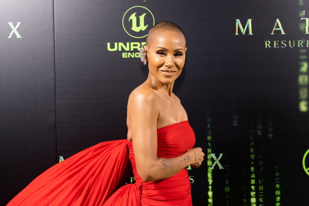 US actress Jada Pinkett Smith arrives for the premiere of "The Matrix Resurrections" at the Castro Theatre in San Francisco, California, December 18, 2021. (Photo by David Odisho / AFP) (Photo by DAVID ODISHO/AFP via Getty Images)