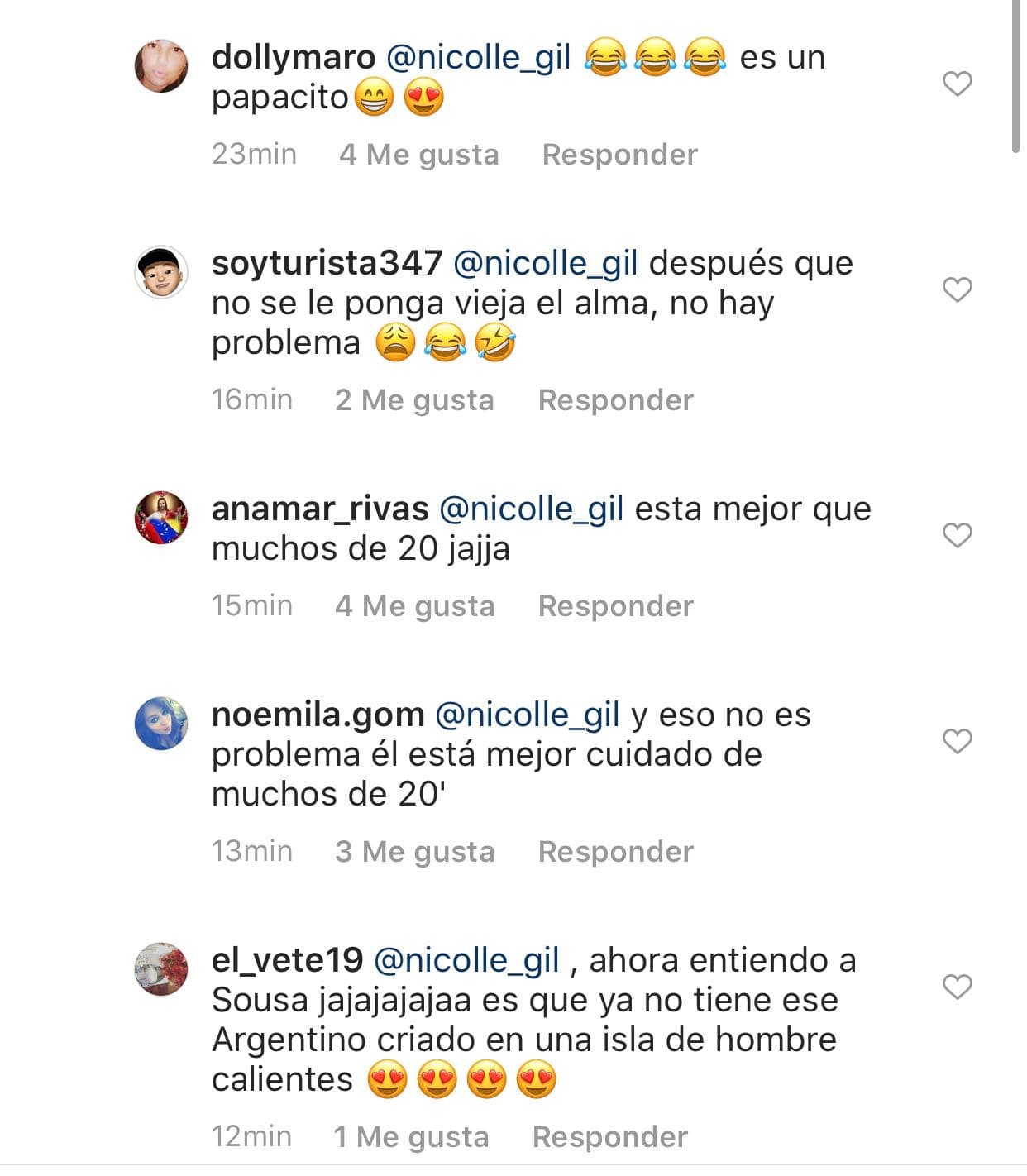 Los seguidores del actor no dudaron en responder el mensaje de Nicolle Gil, y elogiar
<b> <a href="https://www.univision.com/famosos/julian-gil-hizo-falta-en-la-boda-civil-de-su-hija-mayor-nicolle-fotos">el físico de su padre</a></b>. Como la usuaria @anamar_rivas, quien escribió "está mejor qué muchos de 20"
<b> .</b>
<br>