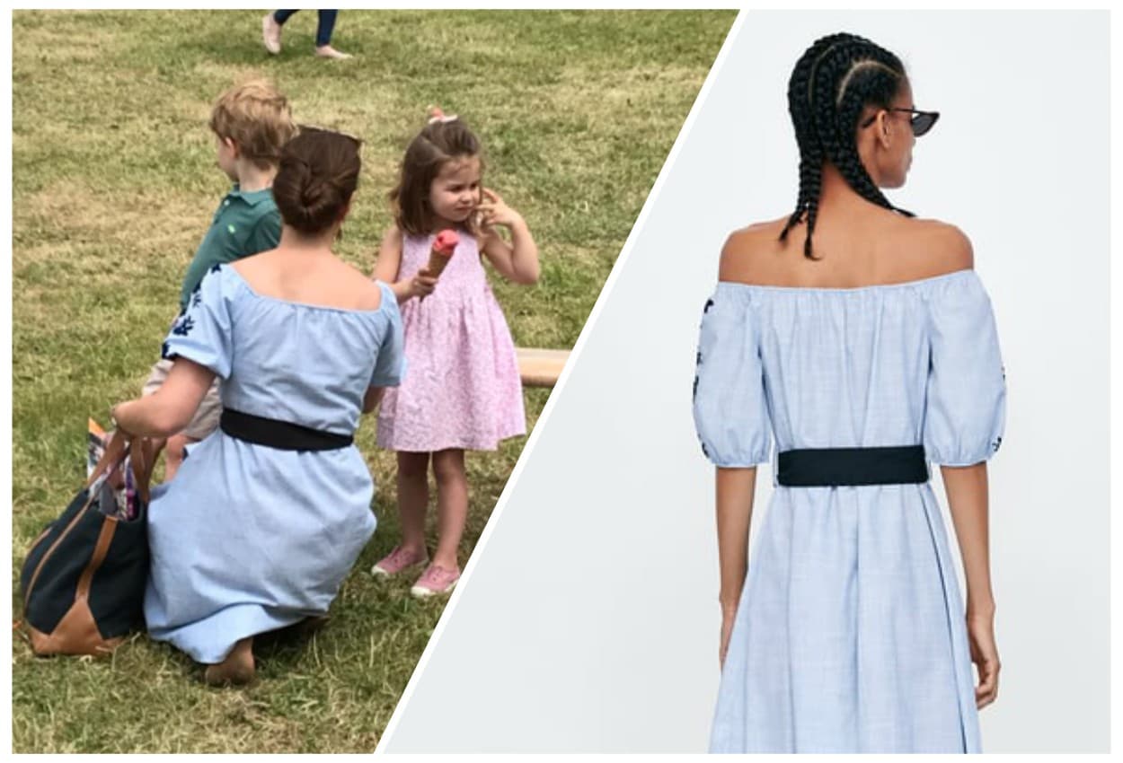 Si bien no le falta el dinero a la esposa del príncipe William, no es la primera vez que Middleton recurre a prendas 'low cost' y ya ha aparecido con vestidos, abrigos, jeans y otras piezas Zara.