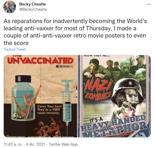 Captura de pantalla tomada de la cuenta Twitter de Becky Cheatle el 7 de diciembre de 2021.