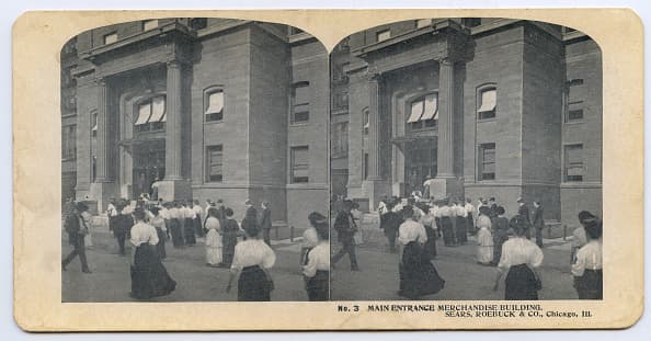Así lucía la entrada principal de Sears en Chicago en el año 1900