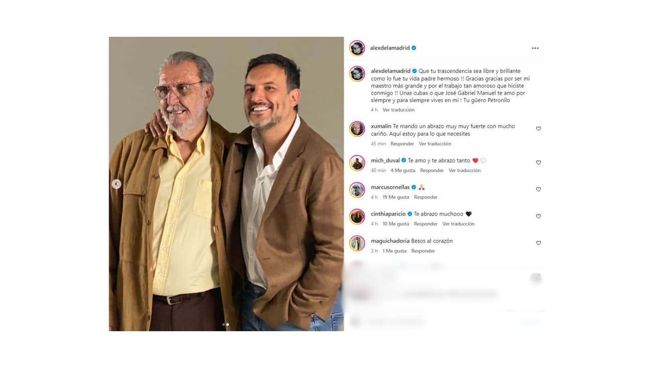 Así se despidió Alex de la Madrid de su papá.