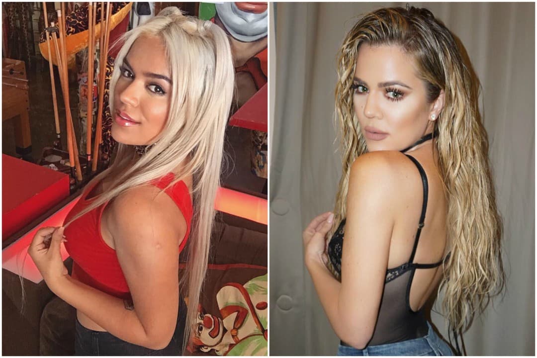 Aquí Becky G tenía un tono más rubio que Khloé.