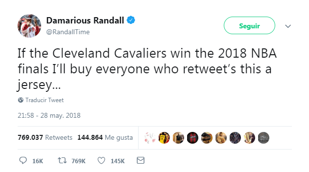 Jugador de Browns regalará casi un millón de jerseys si Cavaliers son campeones 