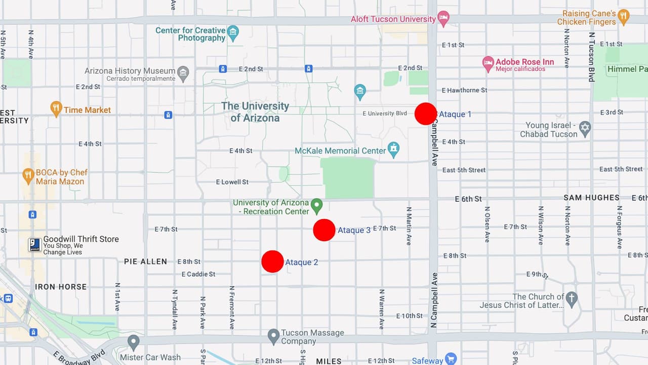 Los tres ataques han ocurrido en los alrededores del campus de la Universidad.