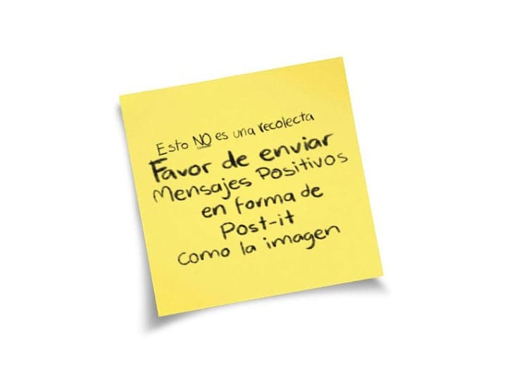 En la segunda pide que solo le envíen "mensajes positivos". 
<br>