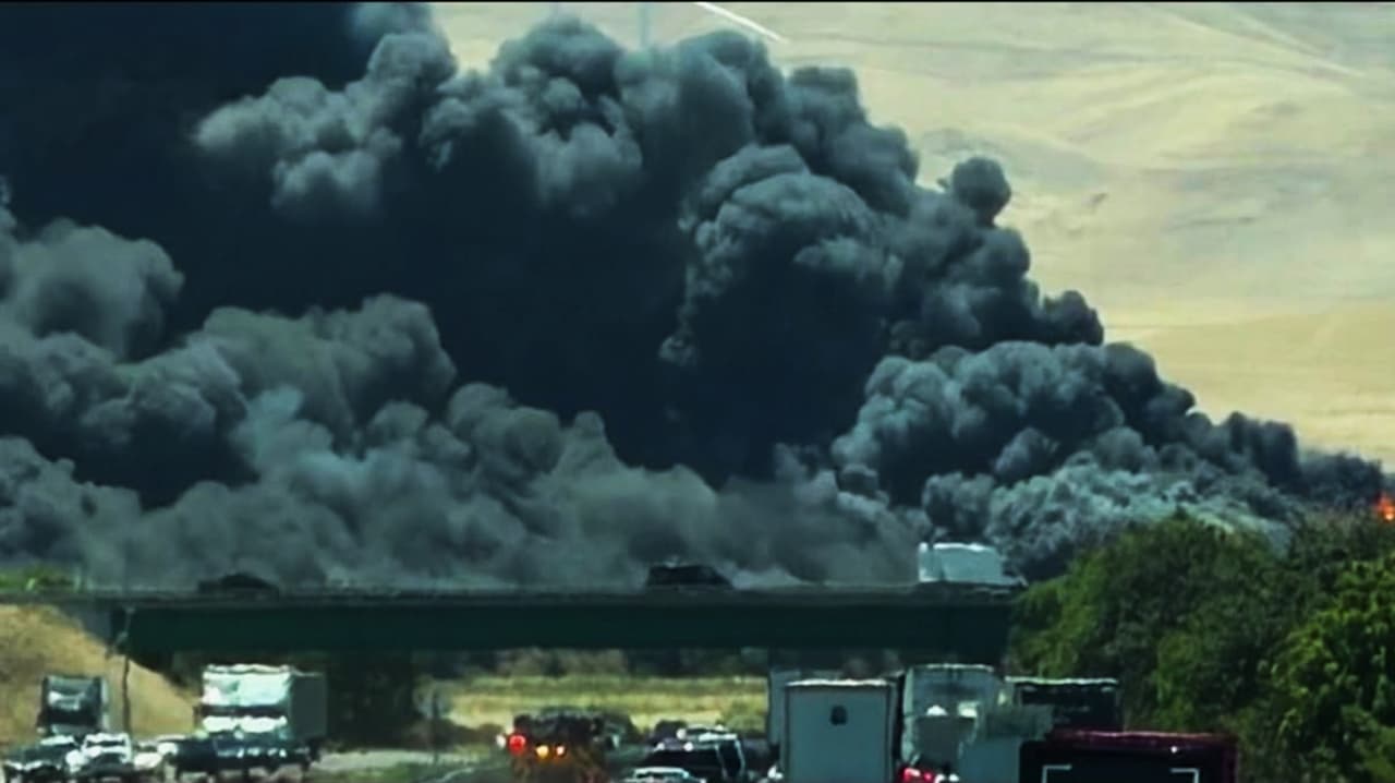 Incendio destruye centro de distribución en Tracy; autoridades vigilan calidad del aire y zonas evacuadas