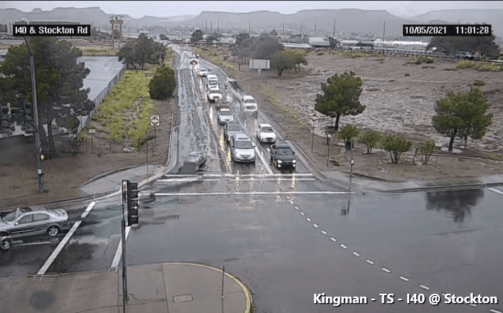 La ciudad de Kingman es un área que recibió algo de lluvia este martes.
<br>