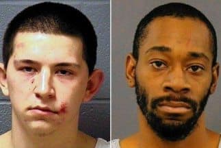 Michael E. Medeiros de 19 años y Charles R. Toliver atacaron a un oficial de la policía durante una parada de tránsito. 