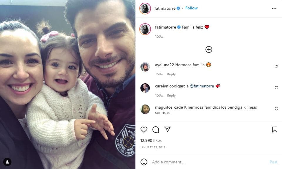 Fátima Torre y su familia