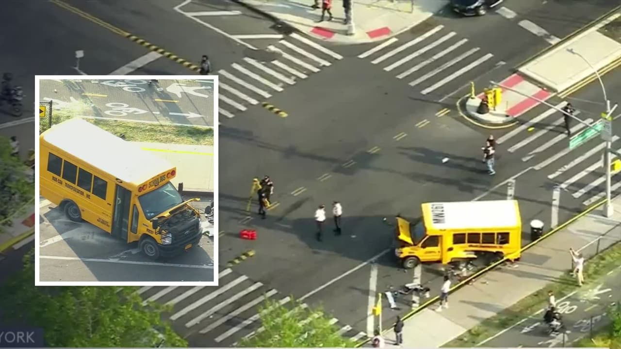Niño resulta herido y mujer queda en estado crítico tras choque de autobús escolar en el Bronx