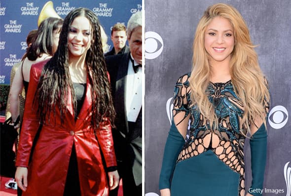 ¡Cómo pasan los años! Shakira sí que ha evolucionado a su paso por las alfombras. Antes traía el cabello color negro y una ropa cero fashion y ahora anda con vestidos de diseñador y todo.