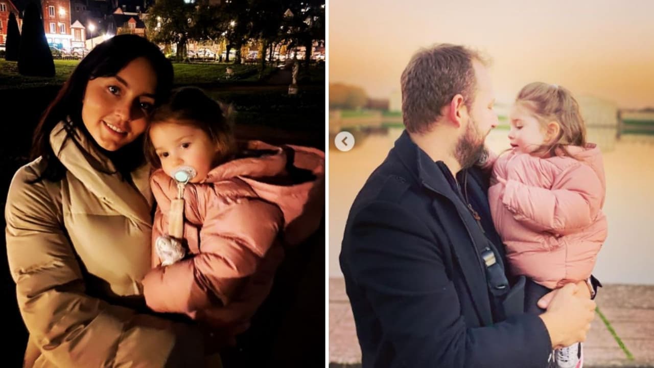 Angelique Boyer con su sobrina Chloé y su hermano Arnaud