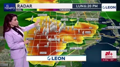 Numerosas descargas eléctricas en el oeste y suroeste de Miami