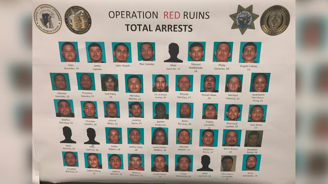 Arrestan a 50 personas en un operativo contra la pandilla ‘Norteños’ en la ciudad de Stockton