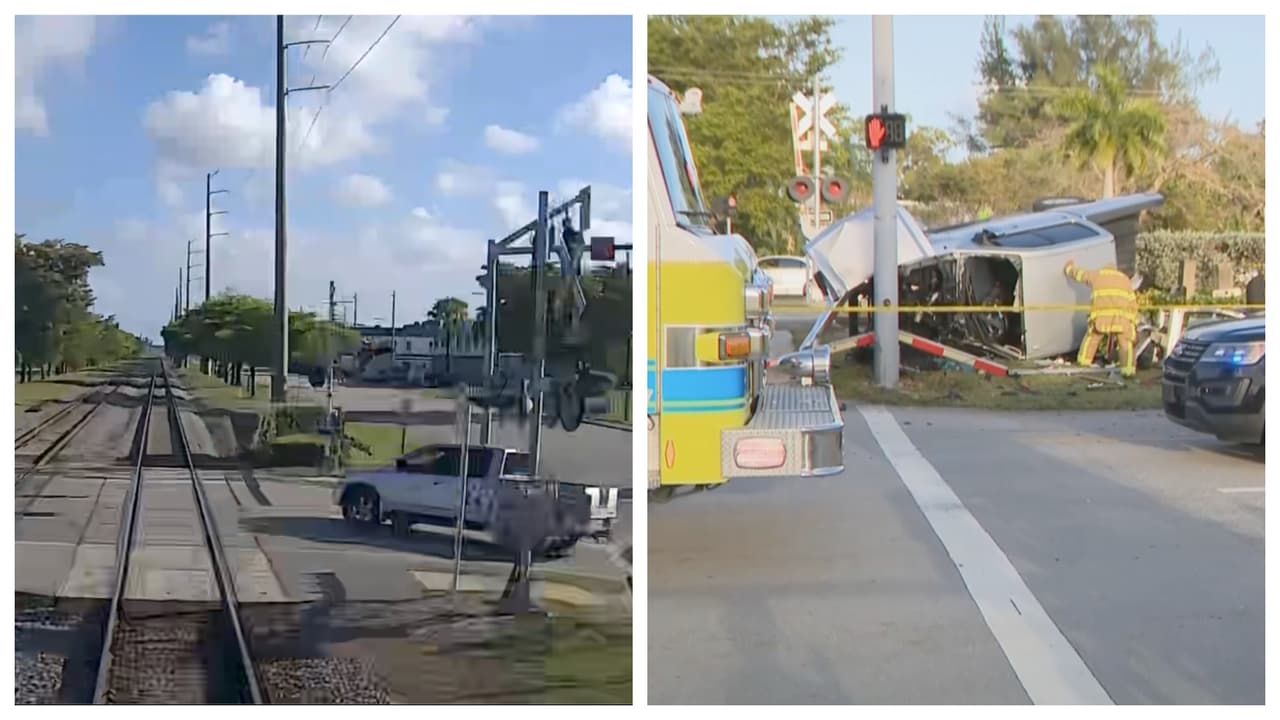 Conductor hospitalizado tras impactante colisión con tren de Brightline
