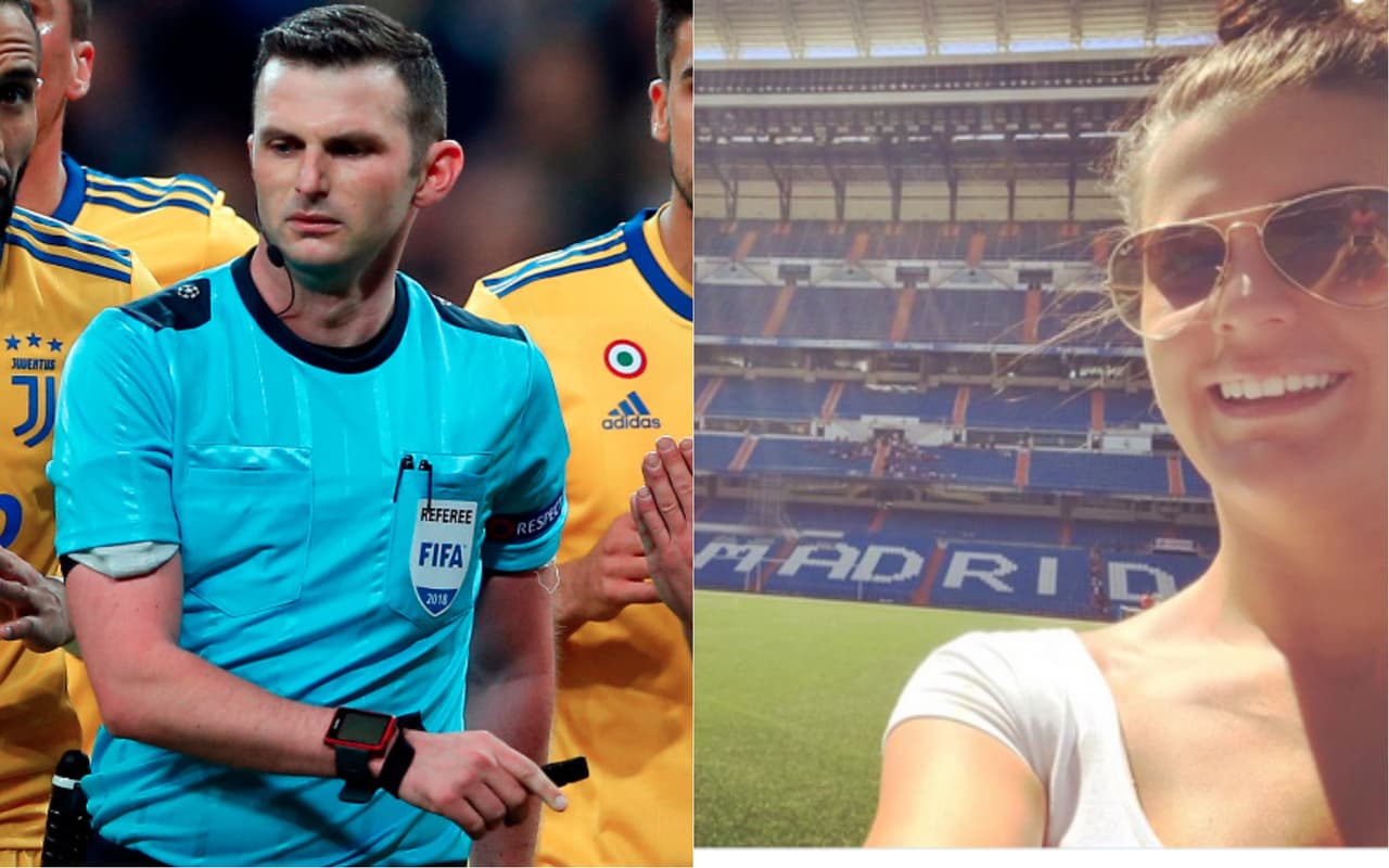 Luego de la polémica por el penal sancionado por el inglés Michael Oliver a favor de Real Madrid, apareció una incómoda foto de su mujer.
