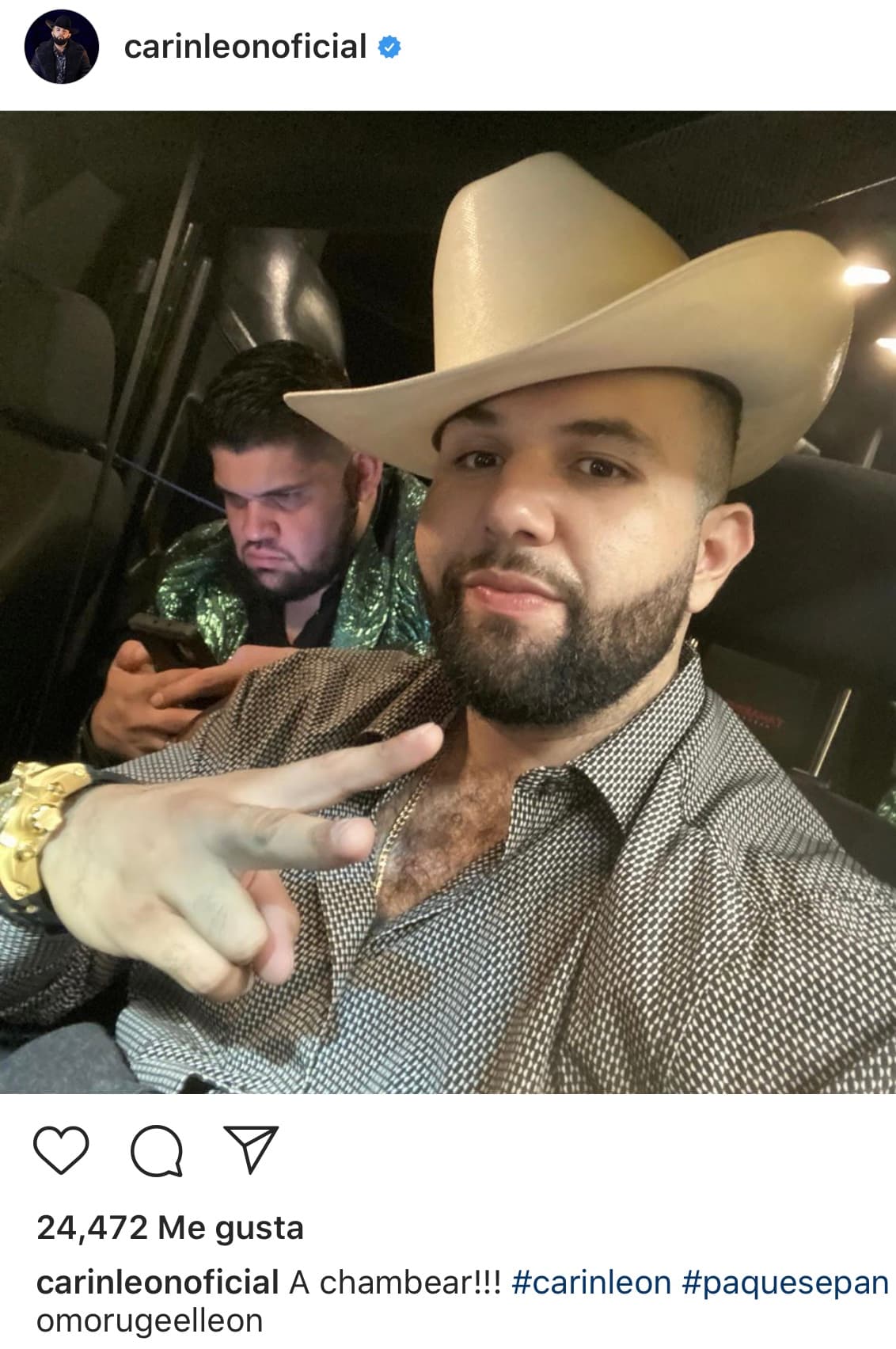 La 
<b><a href="https://www.instagram.com/p/B4mSP" target="_blank">Revelación del año</a></b> fue Carin León, quien es originario de Hermosillo, Sonora. El cantante ha destacado por su sencillo 
<b><a href="https://www.youtube.com/watch?v=Vr_iP7pbvjA" target="_blank">'Me la aventé'.</a></b>