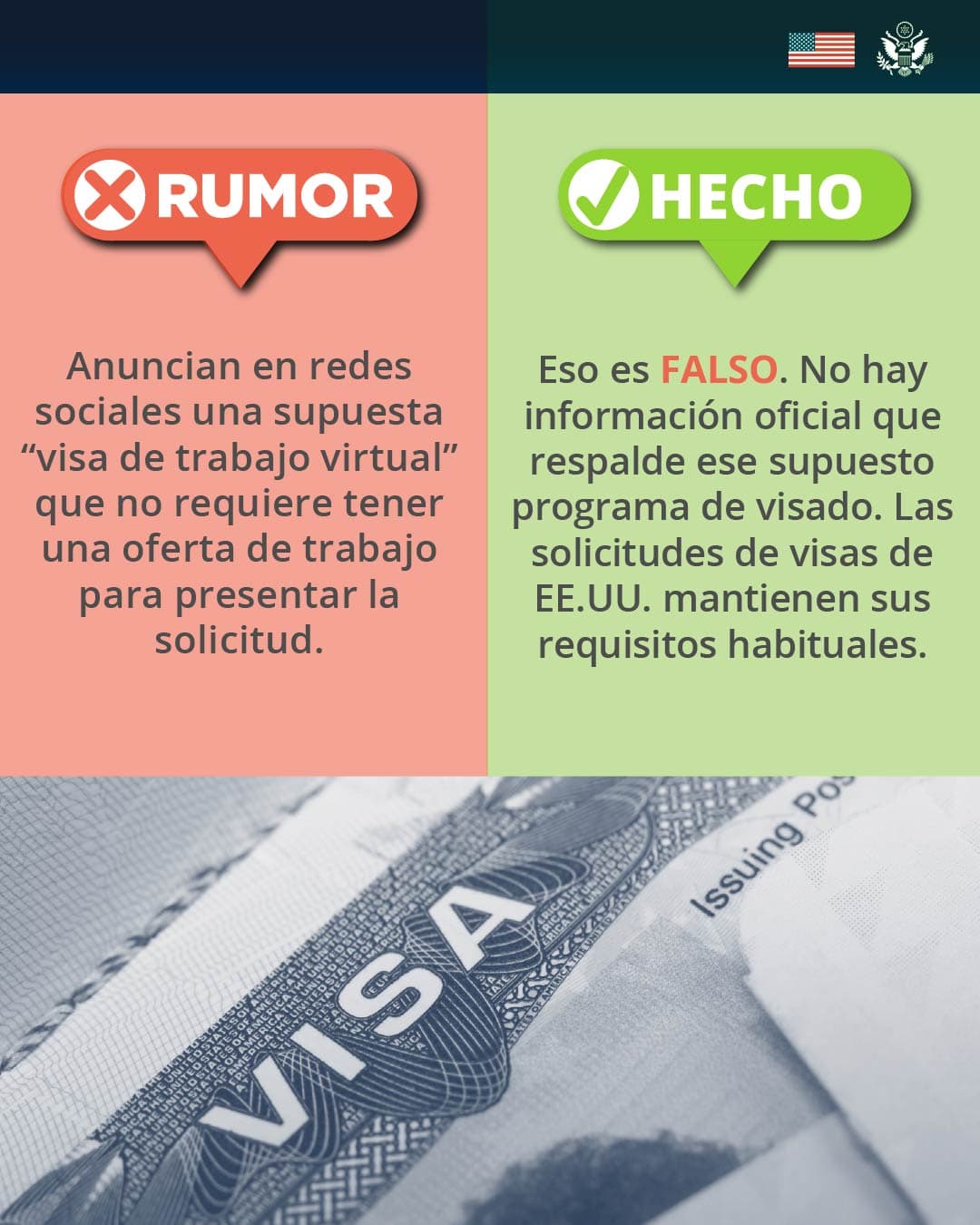 Embajada de Estados Unidos en México alerta por falso programa de "visa de trabajo virtual"