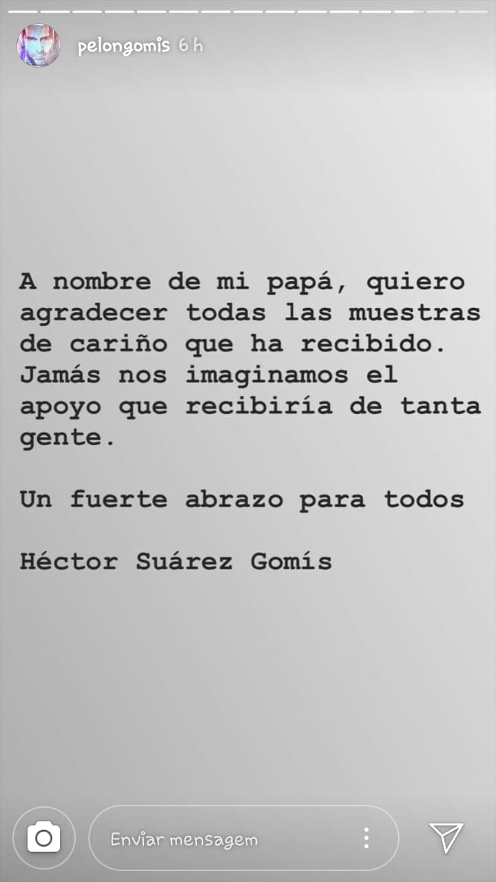 Pero también resaltó que la familia de Héctor Suárez jamás imaginó la respuesta que recibirían ahora que el comediante se encuentra convaleciente en el hospital.