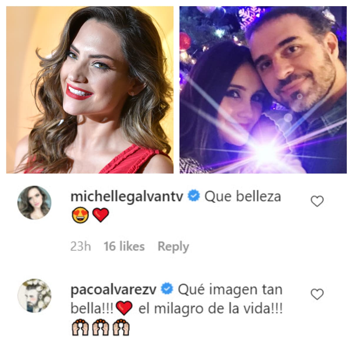 Michelle Galván y Francisco Álvarez, esposo de Dulce María, también fueron parte de los mensajes de felicitación para la bebé y sus papás. Tanto la presentadora de Primer Impacto como la cantante comparten algo en común con la prometida de Erik Hayser: las tres 
<b><a href="https://www.univision.com/famosos/los-bebes-que-trajo-la-pandemia-estos-10-famosos-estan-a-punto-de-ser-padres-fotos" target="_blank">se convirtieron en madres primeras este año. </a></b>
<br>
