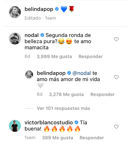 Su novio no tardó en comentar: "¿Segunda ronda de belleza pura? Te amo, mamacita". Ella le respondió: "Te amo más, amor de mi vida".