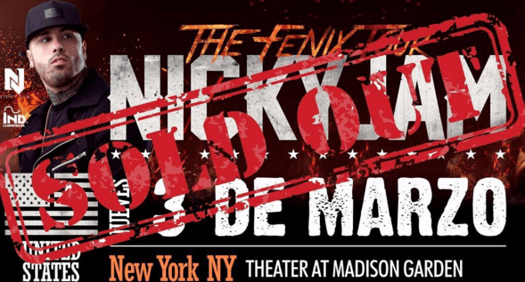 Así es cómo la página oficial del artista anuncia cada fecha de su gira 'The Fenix Tour', que está a reventar.