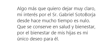 Geraldine Bazán detalló que el interés que tiene por su ex "es nulo", sin embargo, enfatizó que no le desea ningún mal.
