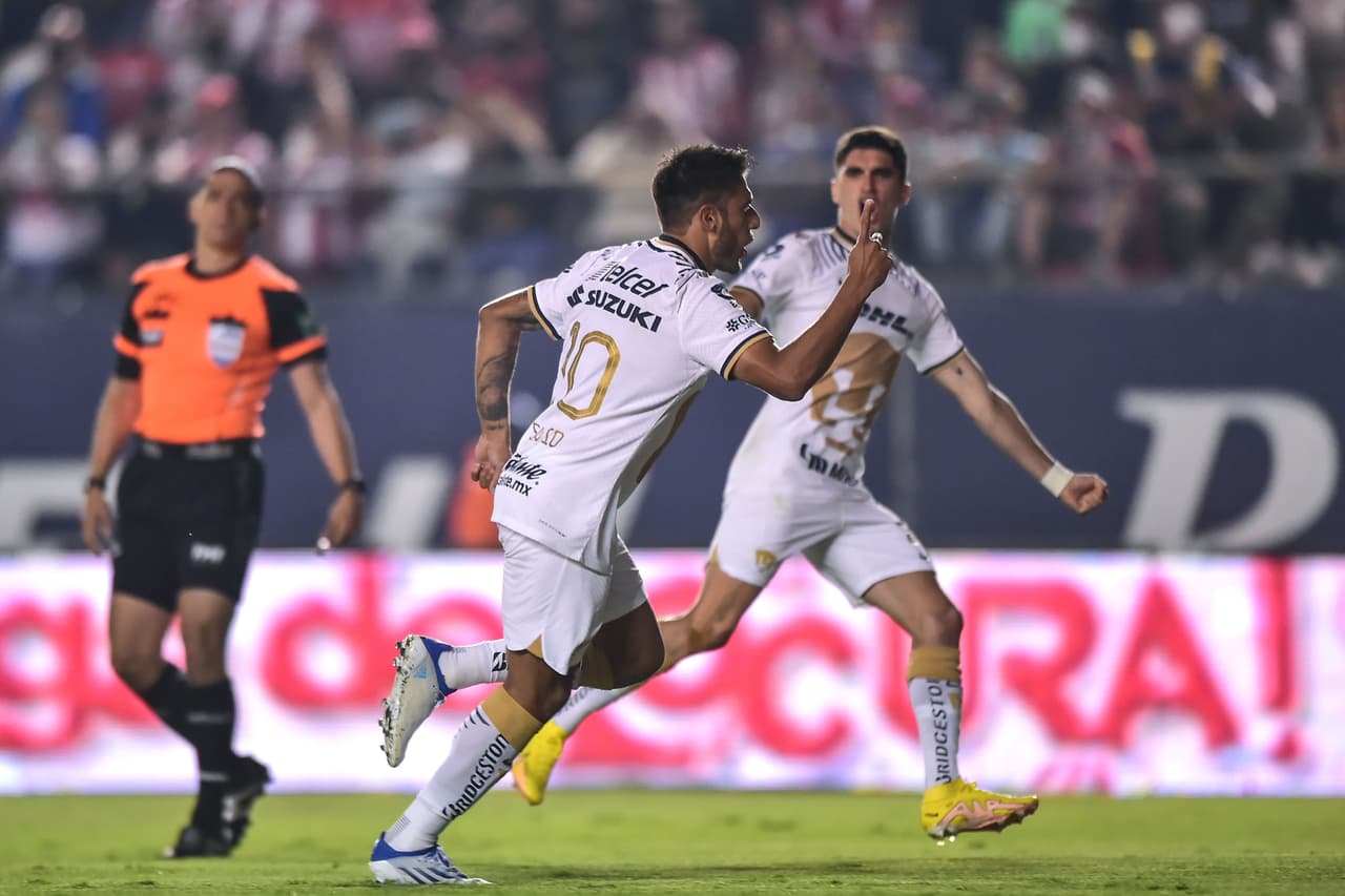 Atlético de San Luis remontó y venció 3-2 a Pumas con un hat-trick de Abel Hernández en la Jornada 9 del Apertura 2022; Eduardo Salvio marcó un doblete.