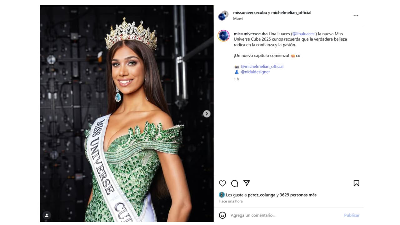 Lina Luaces se corona como Miss Universo Cuba 2025.