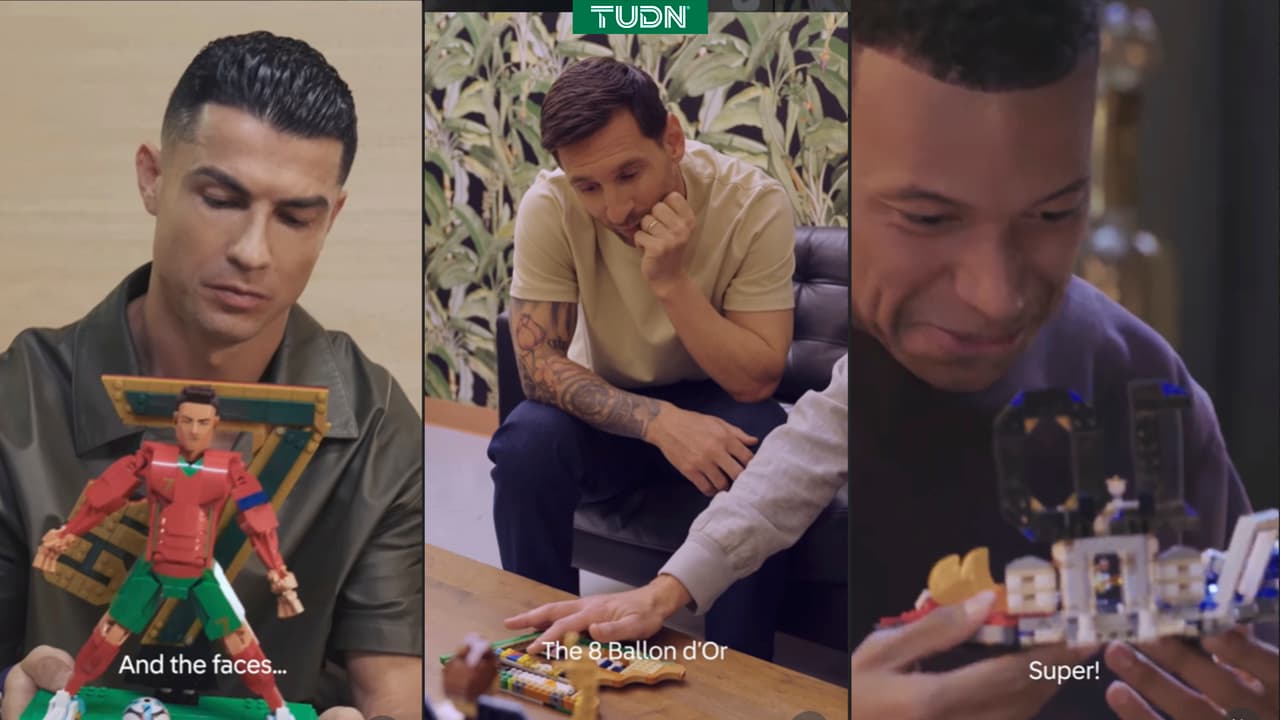 Cristiano, Messi y Mbappé reaccionan a figuras de LEGO inspiradas en sus logros
