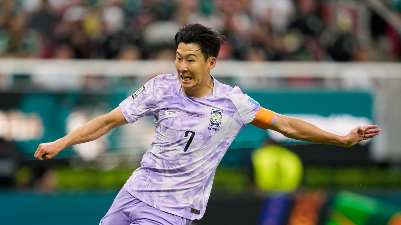 Son Heung-min (7) de Corea del Sur en acción durante el partido del Grupo A de la Copa Mundial entre México y Corea del Sur en Zapopan, cerca de Guadalajara, México, el jueves 18 de junio de 2026.