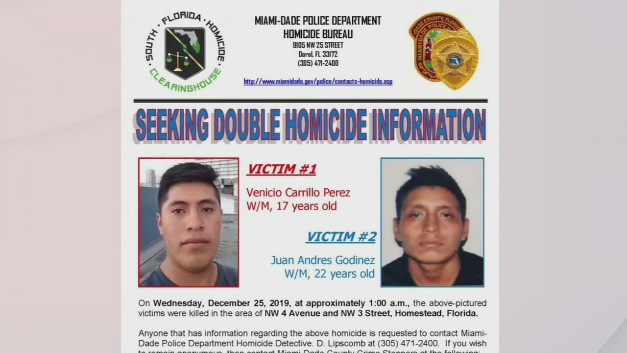 Piden ayuda para hallar a los culpables de doble homicidio en Homestead la noche de navidad