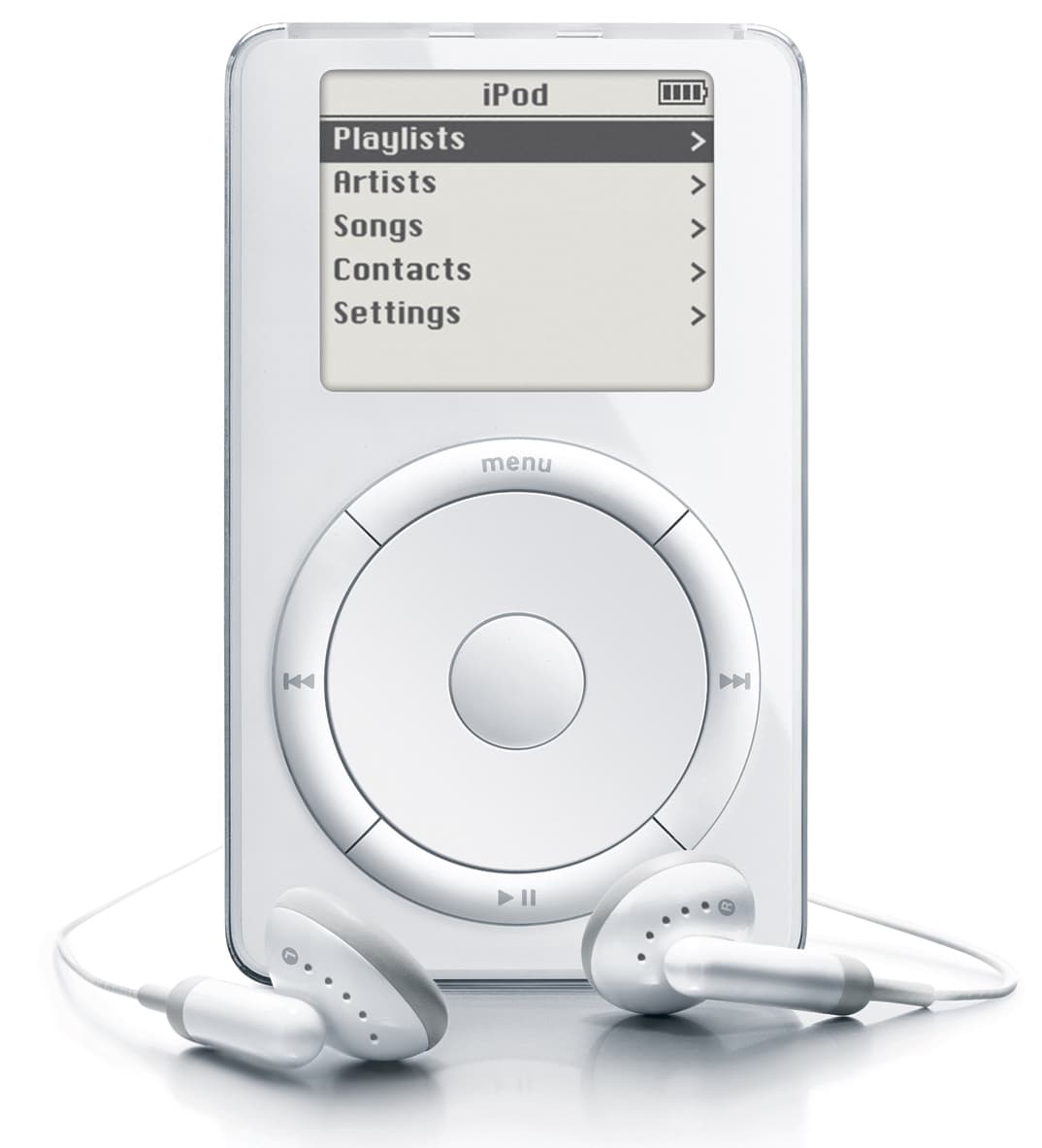 Ese año Apple revolucionó los reproductores de música con el lanzamiento del iPod, el cual contaba con 5GB de almacenaje.